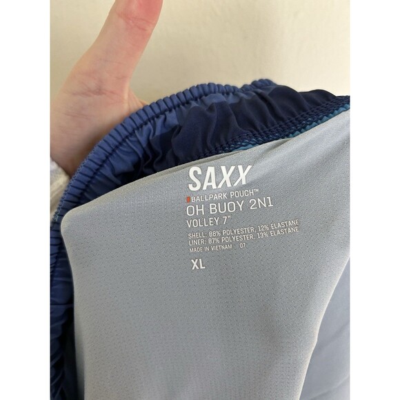 Saxx Swim Shorts Mens Size XL Oh Buoy 2N1 Swim Trunks Drawstring Pool Surf 7” - Picture 3 of 3